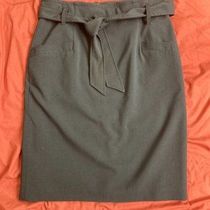 Jessica Black Pencil Skirt With Tie Belt NWOT